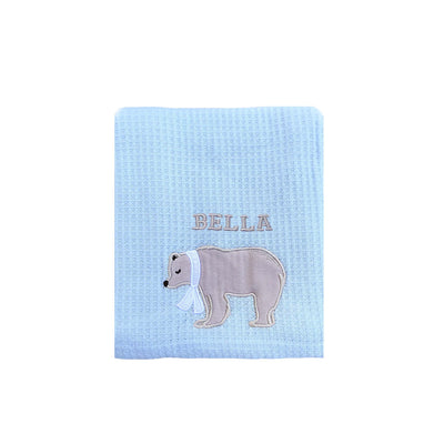 Personalised Customized Baby Knit Waffle Blanket - Little Kooma