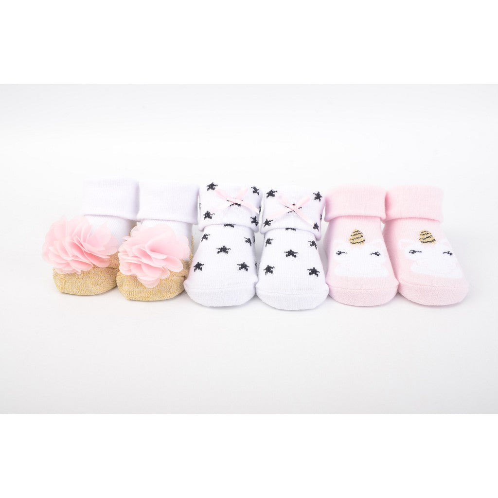 Baby Girl Newborn Baby 3 Pairs Socks Set 58264 - Little Kooma