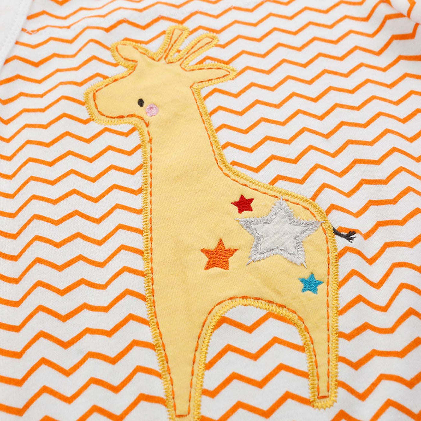 Baby Orange Waves Giraffe Jumpsuit All In One - Little Kooma