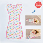 Baby Transitional Swaddle Sack w Arms Up 2-Way Zipper Birds - Little Kooma