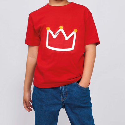 Kids Red T-shirt w Crown - Little Kooma