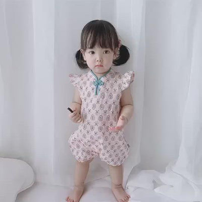 Baby Girl Keyhole Cheongsam Romper - 0616