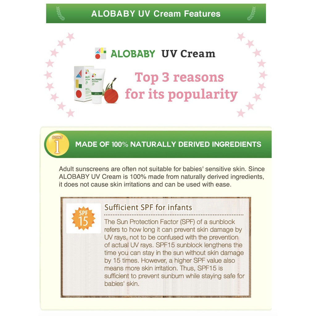 ALOBABY UV Cream - Organic Sunscreen Cream - Little Kooma