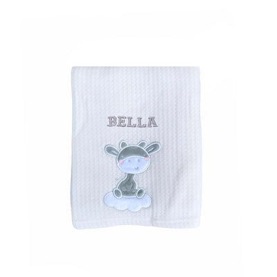 Personalised Customized Baby Knit Waffle Blanket - Little Kooma