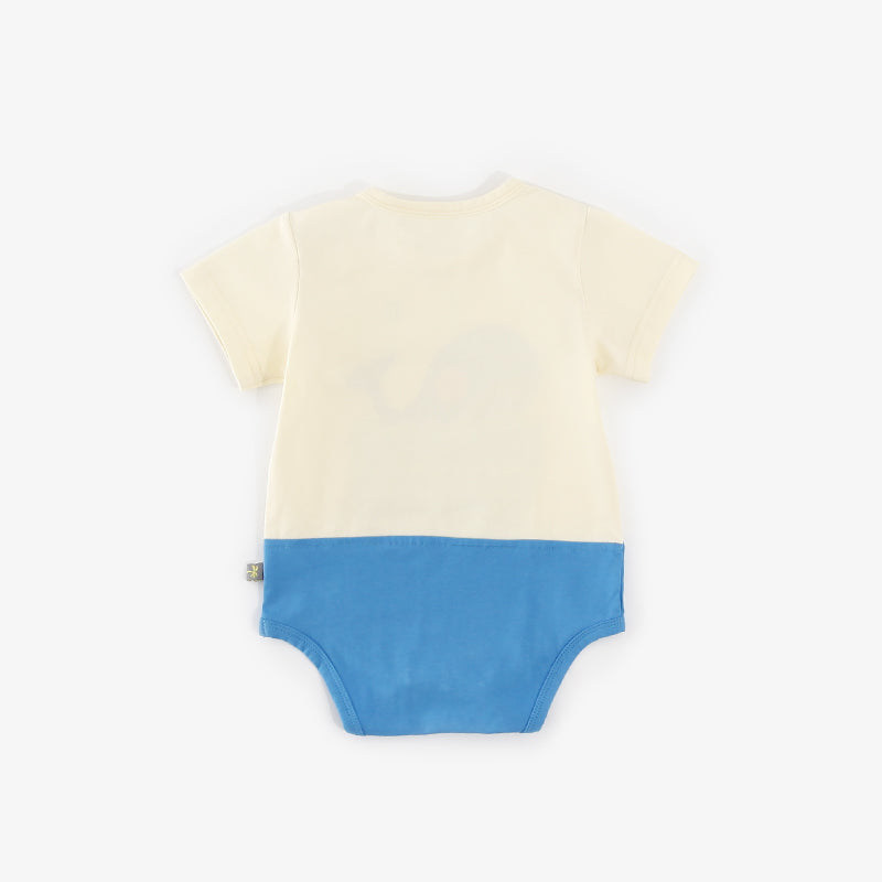 Baby Splicing Bodysuit w Penguin Shark Whale - 1009 - Little Kooma