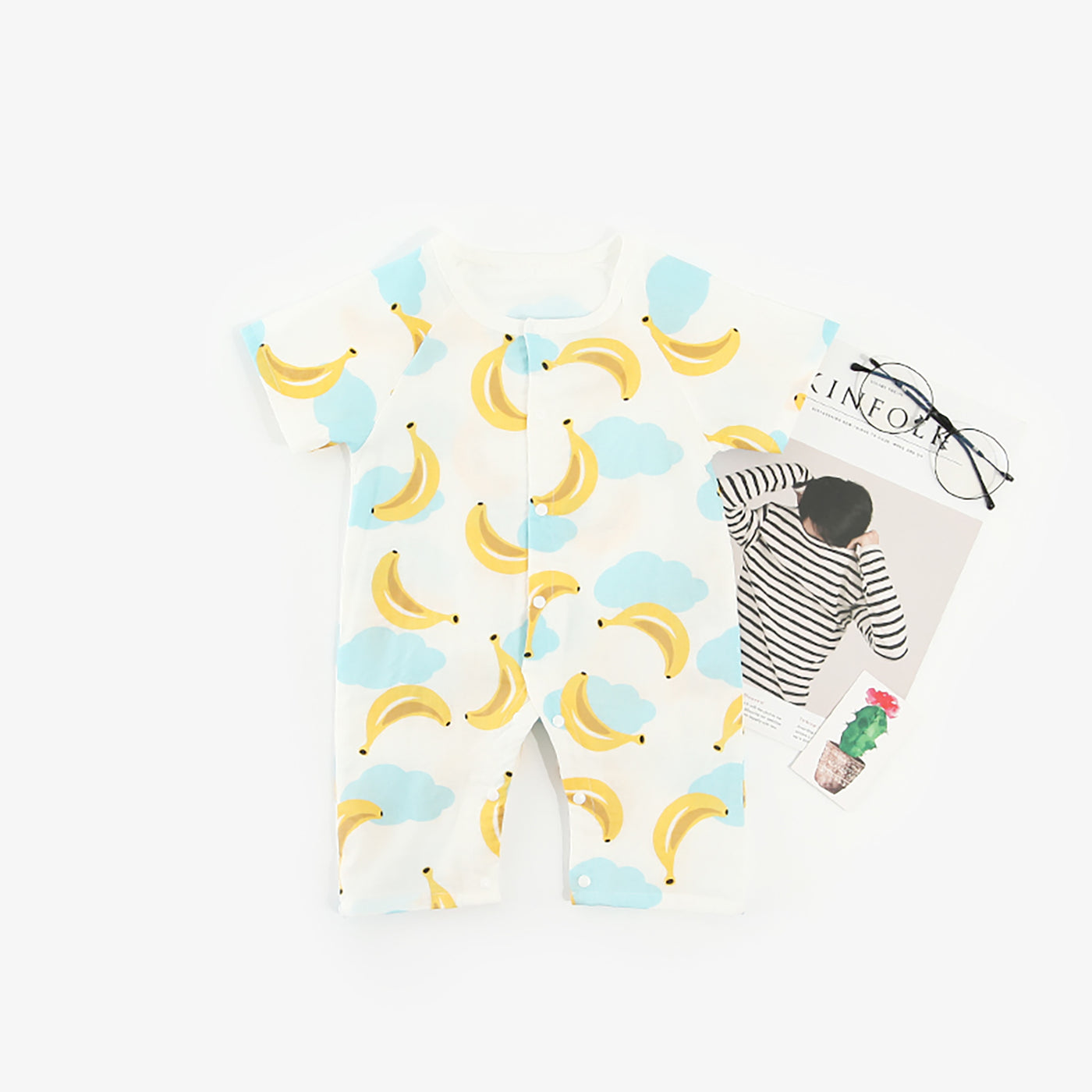 Baby Fruits Gauze Romper Front Buttons - 1006 - Little Kooma