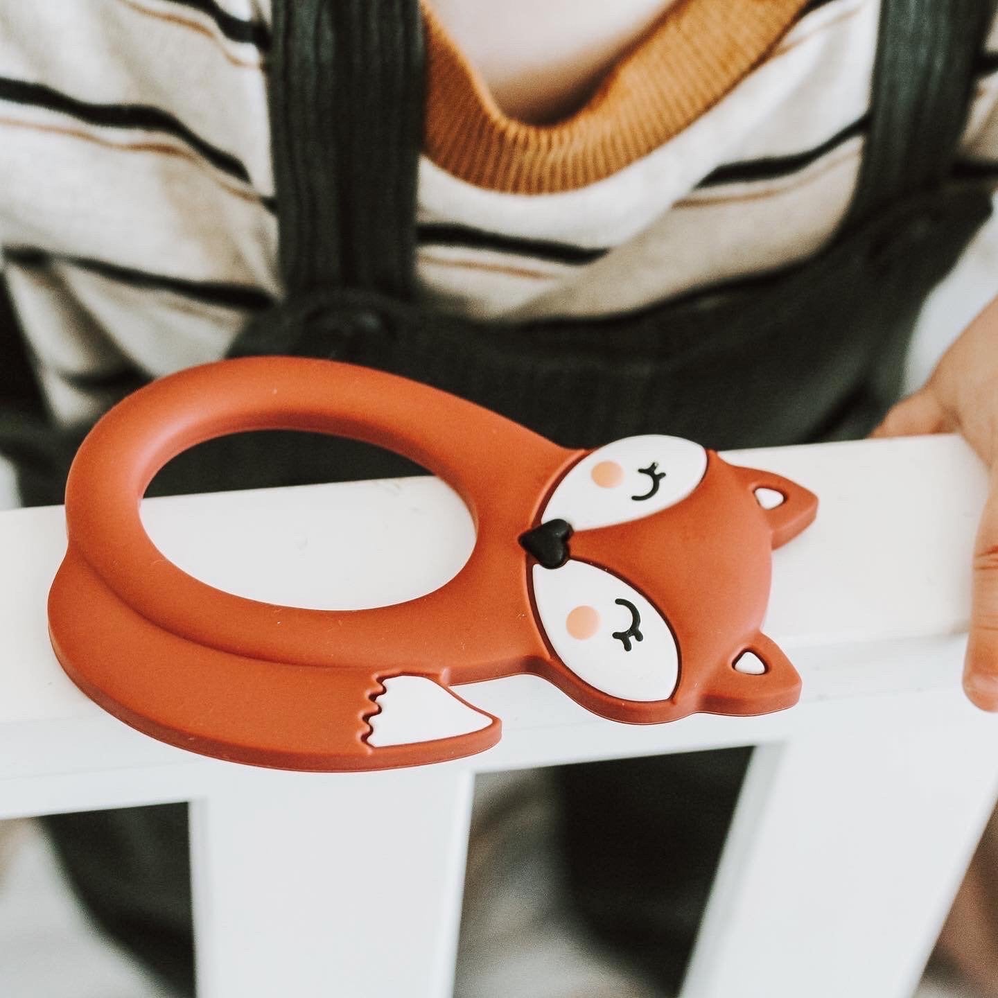 Baby Teether Set Fox Rust Silicone Teether Set By Little Cheeks - Little Kooma