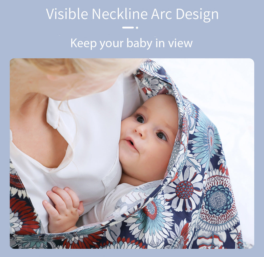 Breathable Cotton Baby Feeding Nursing Cover Mummy Breastfeeding Cover Poncho Shawl Stroller Blanket - Little Kooma