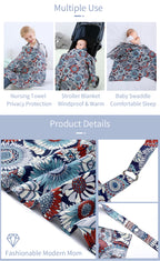 Breathable Cotton Baby Feeding Nursing Cover Mummy Breastfeeding Cover Poncho Shawl Stroller Blanket - Little Kooma