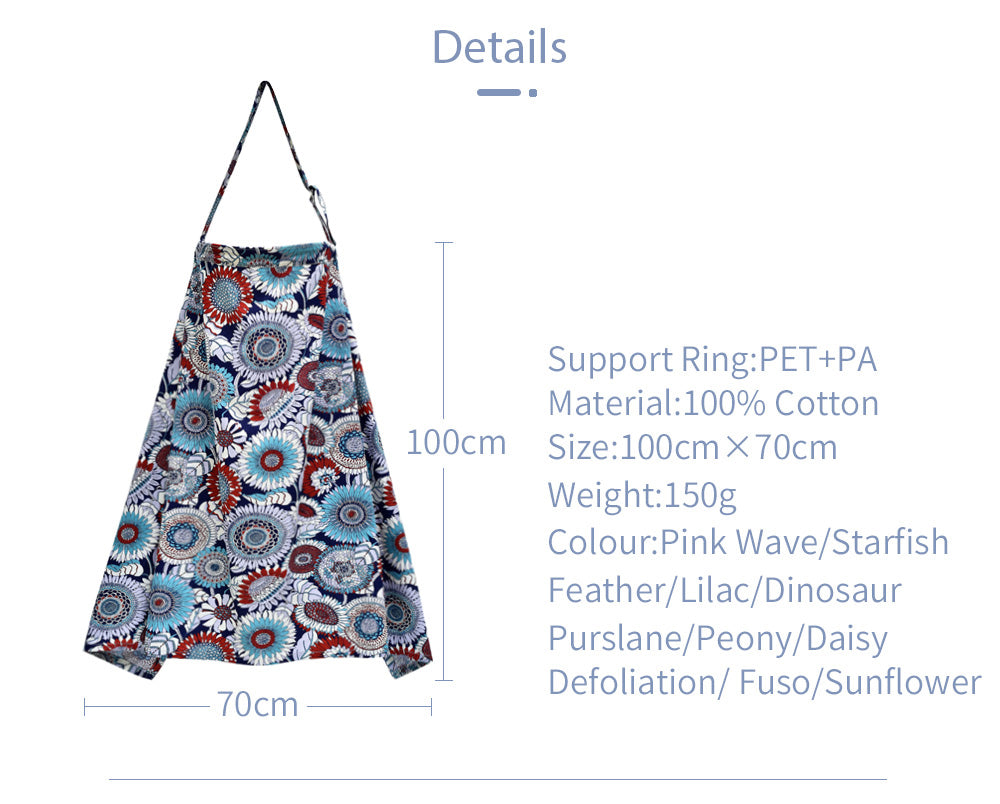 Breathable Cotton Baby Feeding Nursing Cover Mummy Breastfeeding Cover Poncho Shawl Stroller Blanket - Little Kooma