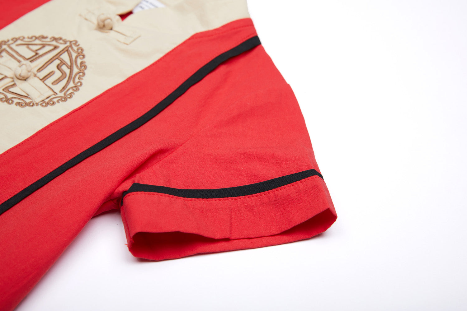 Baby Kids Boys Fake Two Piece Cheongsam Set Red Top n Black Shorts CNY Chinese New Year Outfit - Little Kooma
