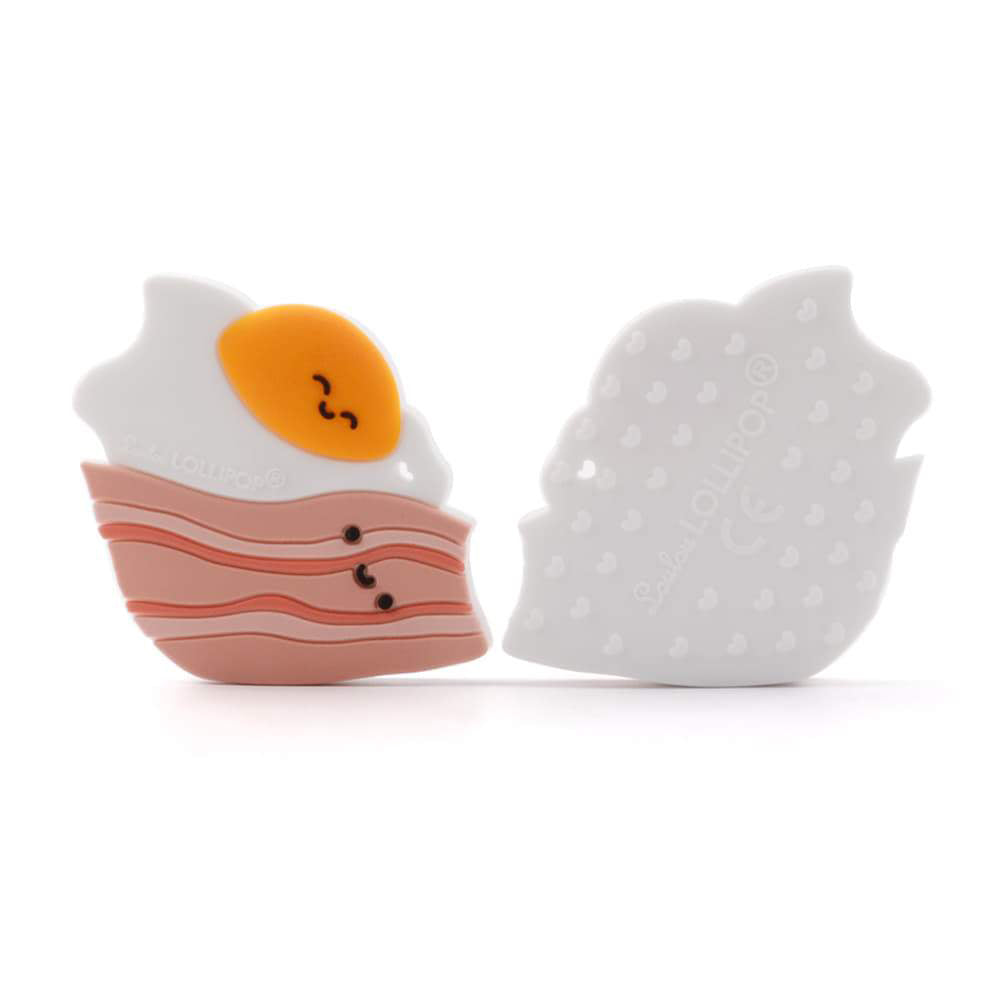 Food Grade Silicone Baby Teether - Bacon and Egg - Little Kooma