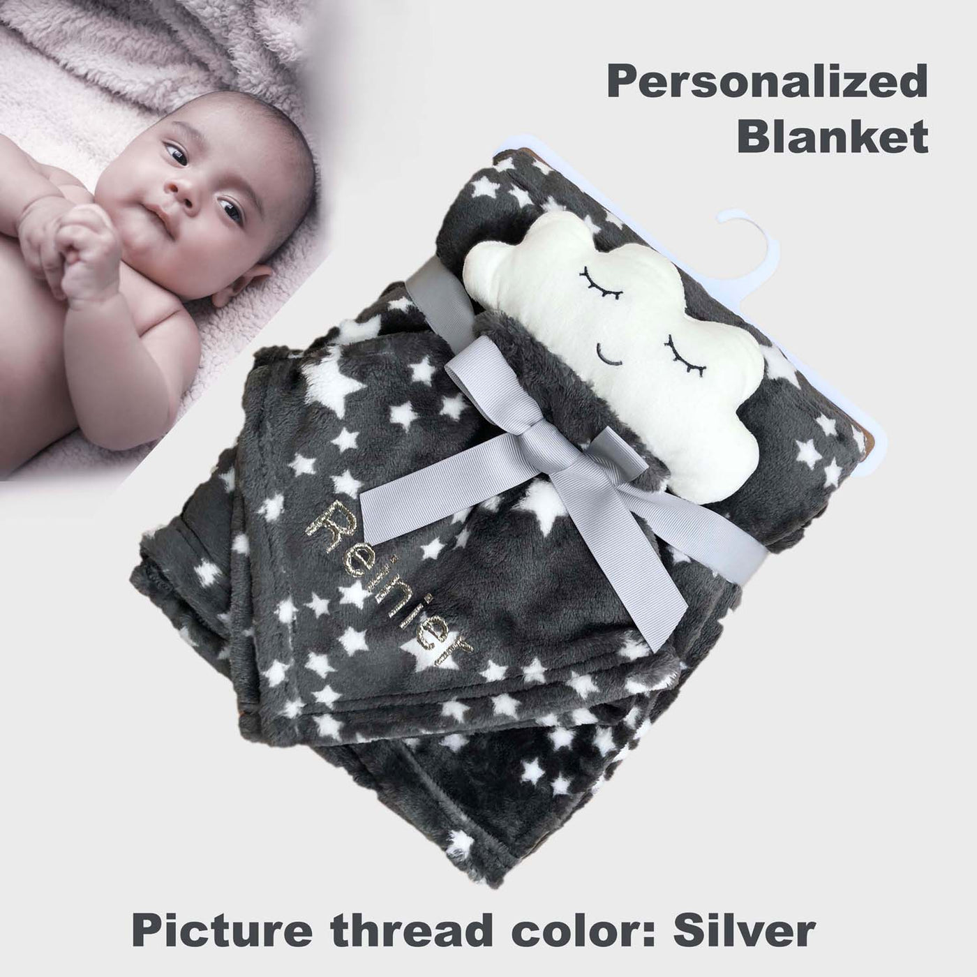 Personalised Luvable Friends Plush Blanket With Sherpa Backing Night Sky 40409 - Little Kooma