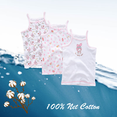 Baby Kid Girls Net Cotton Camisole Vest Bunny 3 Pack - Little Kooma