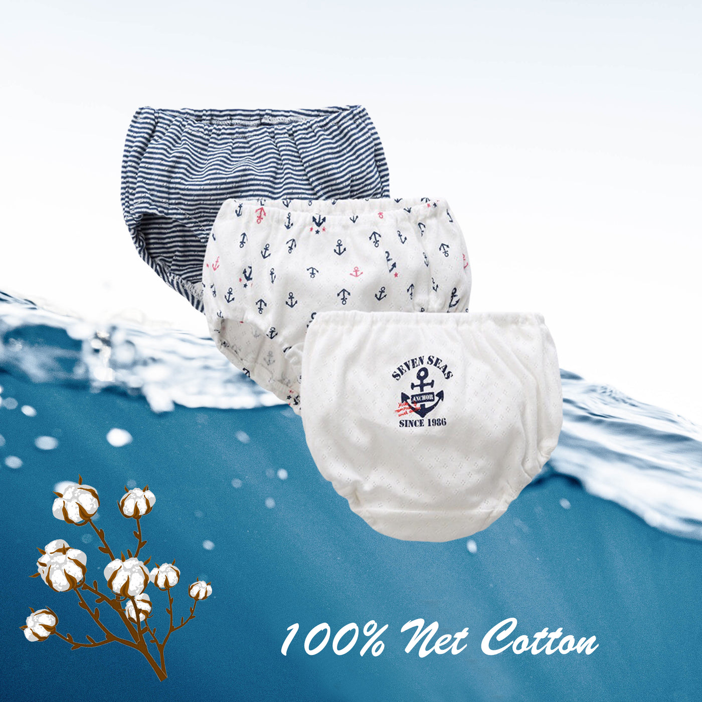 Baby Kid Boys Net Cotton Brief Underwear Arrows 3 Pack - Little Kooma
