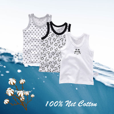 Baby Kid Boys Cotton Vest Panda 3 Pack - Little Kooma
