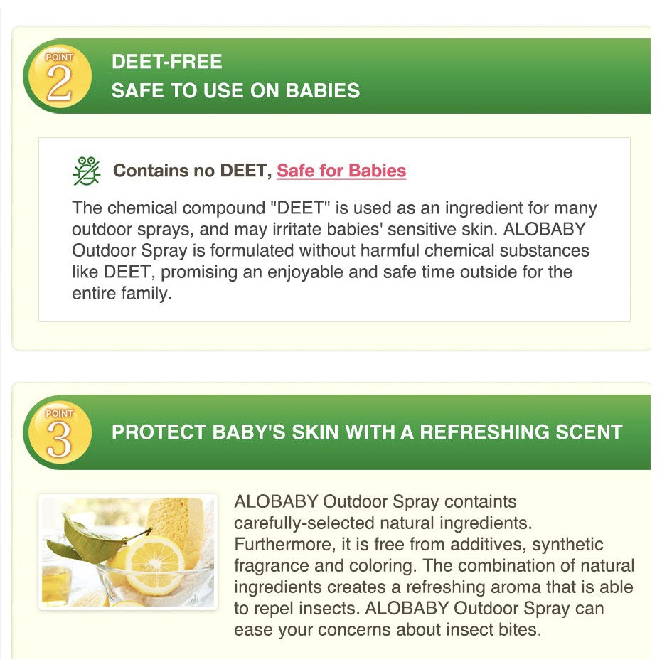 ALOBABY Outdoor Spray (110ml) - Organic Insect Repellent - Little Kooma